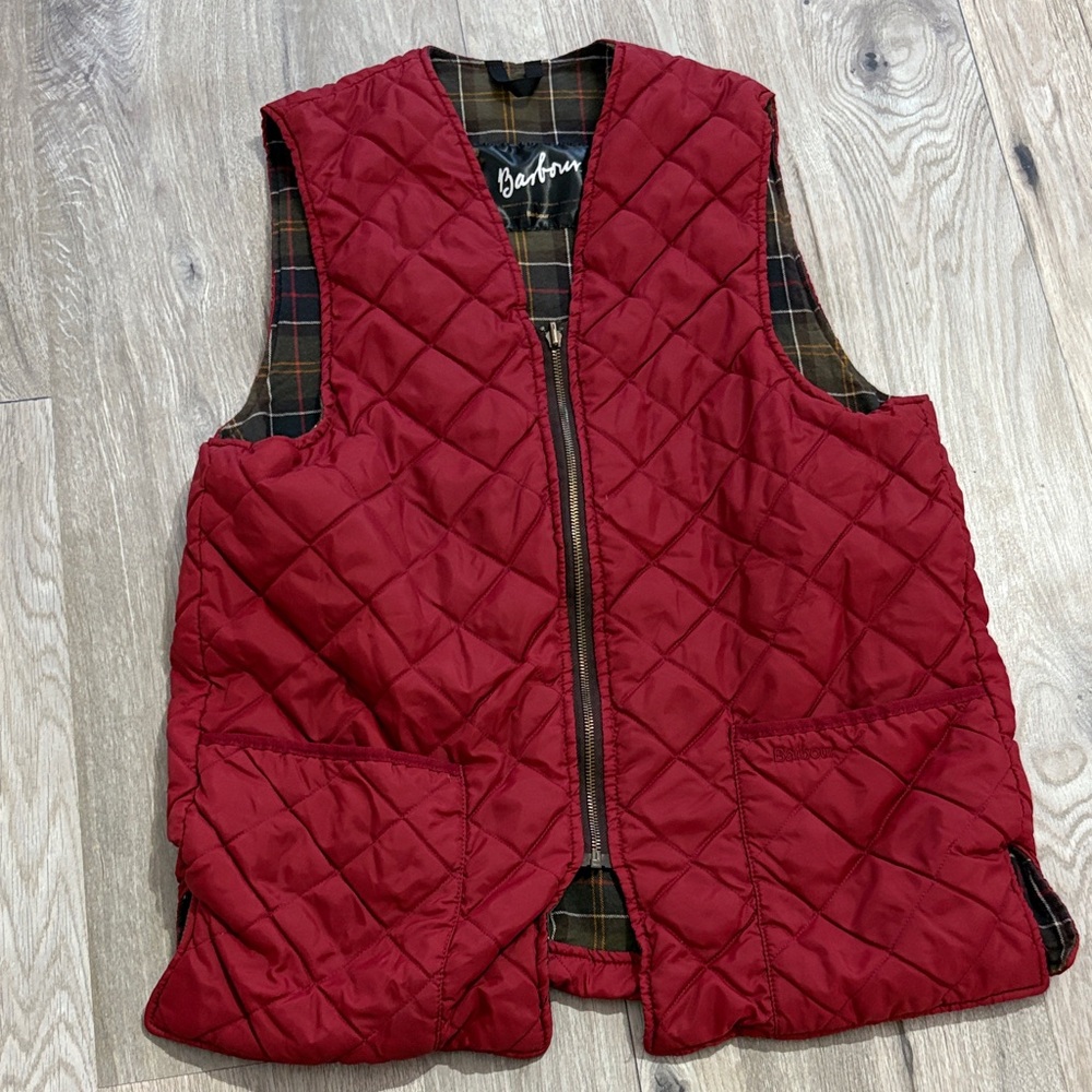Barbour Red Quilted Vest